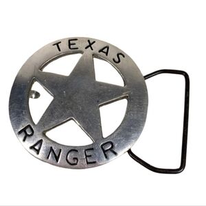 Vintage Texas Rangers Fargo Silver Belt Buckle